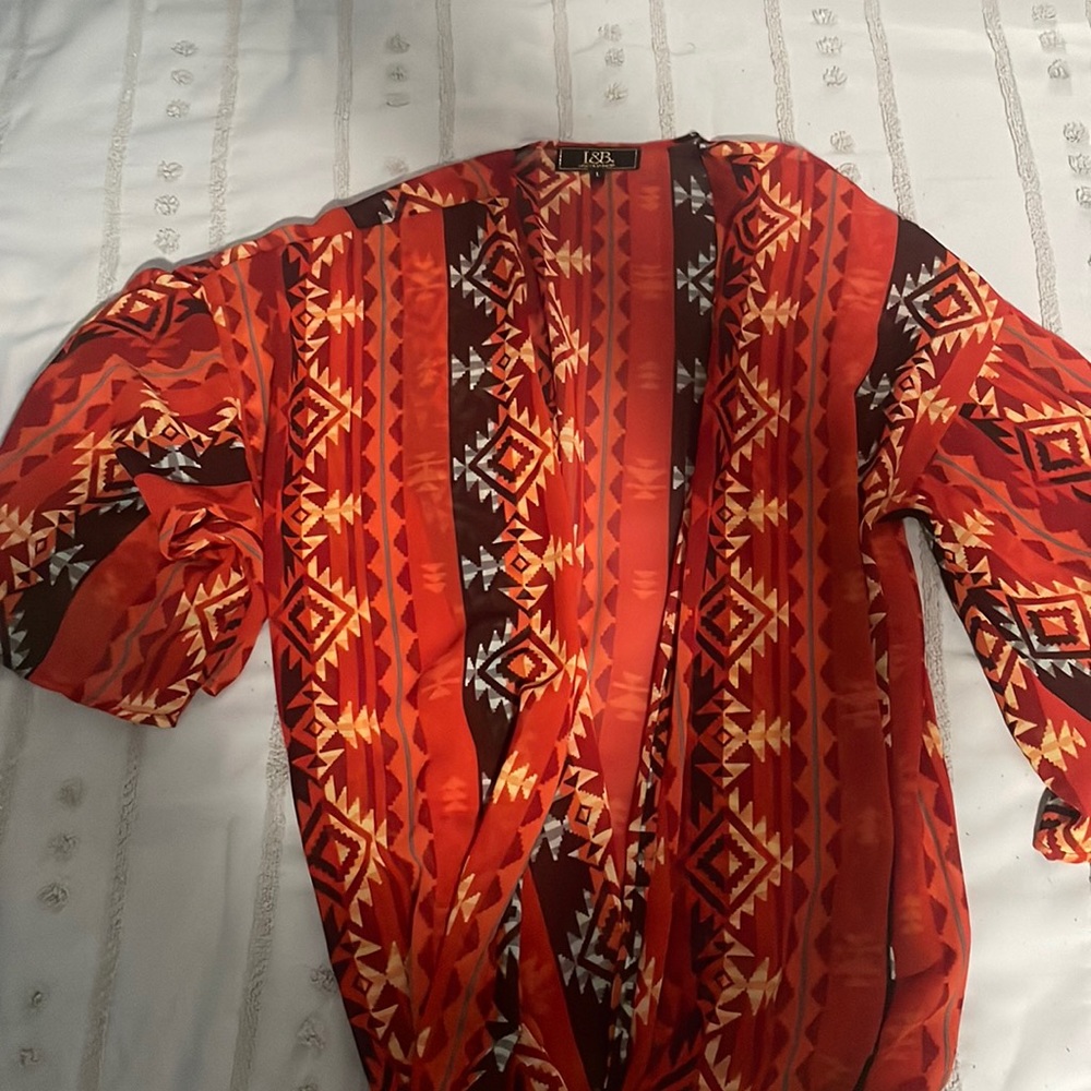 Lucky and Blessed Sheer Aztec Duster